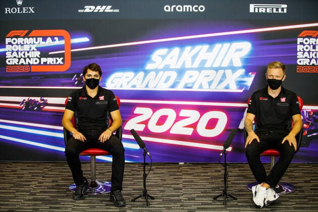 Motorsports: FIA Formula One World Championship, WM, Weltmeisterschaft 2020, Grand Prix of Sakhir Motorsports: FIA Formula One World Championship 2020, Grand Prix of Sakhir, Pietro Fittipaldi (BRA, Haas F1 Team), 20 Kevin Magnussen (DEN, Haas F1 Team),