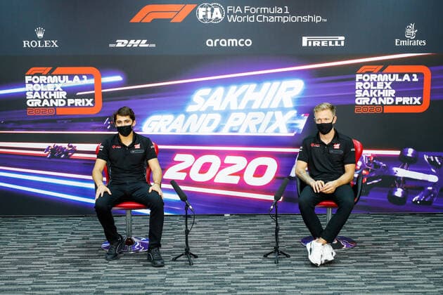Motorsports: FIA Formula One World Championship, WM, Weltmeisterschaft 2020, Grand Prix of Sakhir Motorsports: FIA Formula One World Championship 2020, Grand Prix of Sakhir, Pietro Fittipaldi (BRA, Haas F1 Team), 20 Kevin Magnussen (DEN, Haas F1 Team),