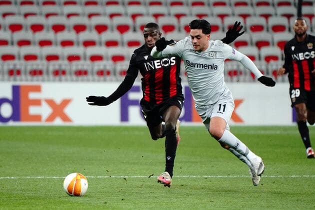 Nadiem Amiri (Bayer Leverkusen) - FOOTBALL : OGC Nice vs Bayer Leverkusen - Europa Ligue - Nice - 03 12 2020 NorbertScanella PanoramiC 