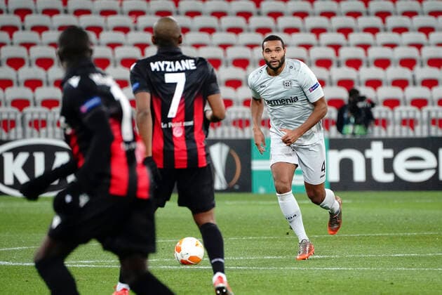 Jonathan Tah (Bayer Leverkusen) FOOTBALL : OGC Nice vs Bayer Leverkusen - Europa Ligue - Nice - 03 12 2020 NorbertScanella PanoramiC 