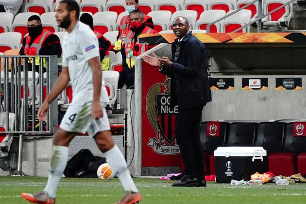 Patrick Vieira (entraineur de l OGC Nice) FOOTBALL : OGC Nice vs Bayer Leverkusen - Europa Ligue - Nice - 03 12 2020 NorbertScanella PanoramiC 