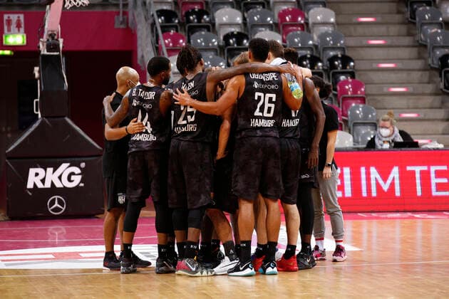 BBL easyCredit Basketball Bundesliga Saison 2020 2021 4. Spieltag am Donnerstag, 03. Dezember 2020 im Telekom Dome: Telekom Baskets Bonn - Hamburg Towers Spielerkreis Hamburg Towers Telekom Baskets Bonn - Hamburg Towers