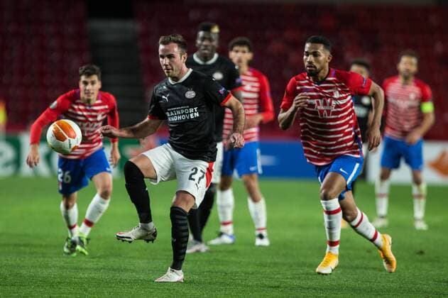 Bilder des Jahres 2020, Sport 12 Dezember Sport Themen der Woche KW49 Sport Bilder des Tages during the UEFA Europa League Group E stage match between Granada Club Futbol and PSV Eindhoven at Estadio Nuevo Los Carmenes on December 3, 2020 in Granada, Spain. Cordon Press *** during the UEFA Europa League Group E stage match between Granada Club Futbol and PSV Eindhoven at Estadio Nuevo Los Carmenes on December 3, 2020 in Granada, Spain Cordon Press  xJoaquinxCorcherox xFOOTBALL:xUEFAxEUROPAxLEAGUEx-xGRANADAxVxxPSVxEINDHOVENx