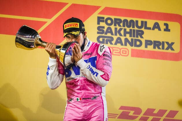 PEREZ Sergio (mex), Racing Point F1 RP20 celebrates his first win in F1 during the Formula 1 Rolex Sakhir Grand Prix 2020, from December 4 to 6, 2020 on the Bahrain International Circuit, in Sakhir, Bahrain FORMULE 1 : Grand Prix de Sakhir - 06 12 20202 DPPI PANORAMIC  00120035_AV2_6460