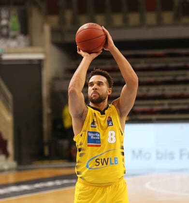 Elias Harris (Riesen) . MHP Riesen Ludwigsburg vs. Alba Berlin . Basketball-Bundesliga 2020-2021. Ludwigsburg , GER, 08.12.2020,