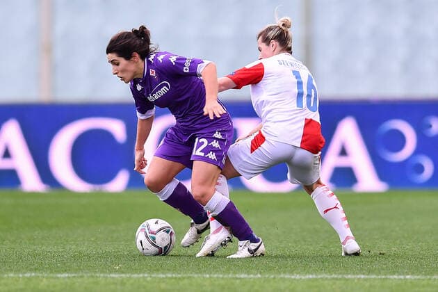 Marta Mascarello (Fiorentina Femminile) and Tereza Szewieczkova (Slavia Praga) during Fiorentina Femminile vs Slavia Praga, UEFA Champions League Women football match in florence, Italy, December 10 2020  Copyright: xLM LisaxGuglielmix xIPAx xLivexMediax 0