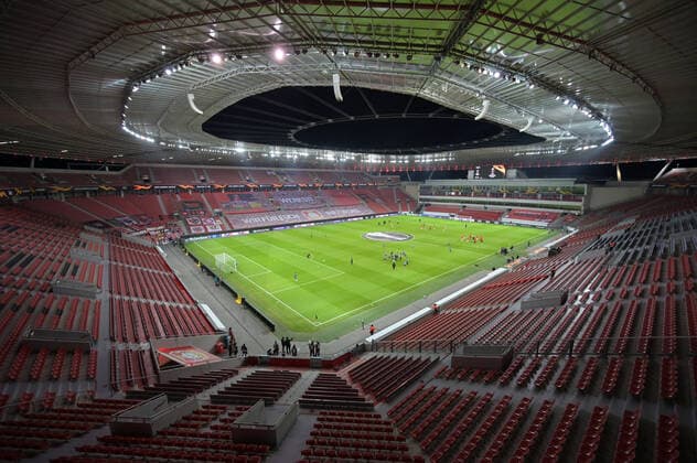 Stadion BayArena, Innenansicht 10.12.2020, Fussball, UEFA Europa League, Saison 2020 2021, 6. Spieltag, Bayer 04 Leverkusen - Slavia Prag 4:0 Foto: TEAM2sportphoto Leverkusen BayArena Nordrhein Westfalen Deutschland