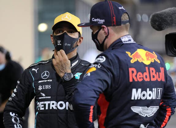 Motorsports: FIA Formula One World Championship, WM, Weltmeisterschaft 2020, Grand Prix of Abu Dhabi Motorsports: FIA Formula One World Championship 2020, Grand Prix of Abu Dhabi, 44 Lewis Hamilton (GBR, Mercedes-AMG Petronas Formula One Team), 33 Max Verstappen (NLD, Aston Martin Red Bull Racing),