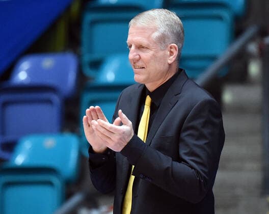 12.12.2020, xhbx, Basketball BBL Bundesliga, Frankfurt Skyliners - MHP Riesen Ludwigsburg emspor, v.l. John Patrick (Trainer MHP Riesen Ludwigsburg) (DFL DFB REGULATIONS PROHIBIT ANY USE OF PHOTOGRAPHS as IMAGE SEQUENCES and or QUASI-VIDEO) Frankfurt am Main
