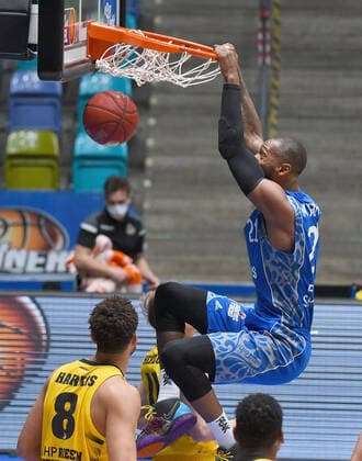12.12.2020, xhbx, Basketball BBL Bundesliga, Frankfurt Skyliners - MHP Riesen Ludwigsburg emspor, v.l. Kamari Murphy (Fraport Skyliners Frankfurt) (DFL DFB REGULATIONS PROHIBIT ANY USE OF PHOTOGRAPHS as IMAGE SEQUENCES and or QUASI-VIDEO) Frankfurt am Main