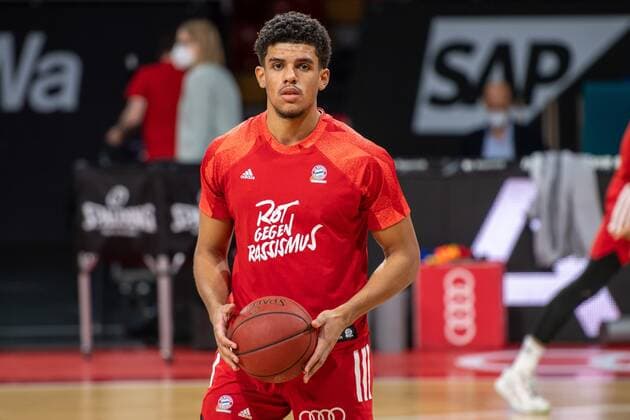 Sasha Grant 44 (FC Bayern), Warmup, FC Bayern Basketball vs. Giessen 46ers, BBL, 13.12.2020 Muenchen Bayern Deutschland