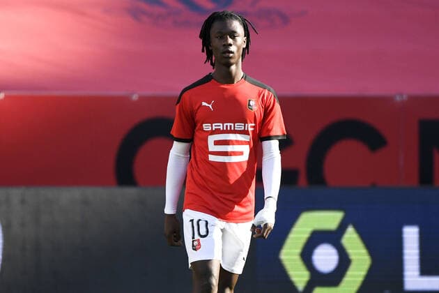 ECHAUFFEMENT - 10 EDUARDO CAMAVINGA (REN) FOOTBALL : Nice vs Rennes - Ligue 1 Uber Eats - 13 12 2020 FEP Panoramic 