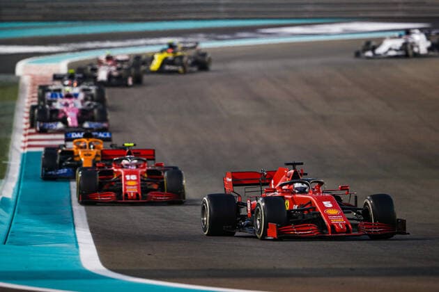 05 VETTEL Sebastian (ger), Scuderia Ferrari SF1000, action during the Formula 1 Etihad Airways Abu Dhabi Grand Prix 2020, from December 11 to 13, 2020 on the Yas Marina Circuit, in Abu Dhabi - Photo Antonin Vincent DPPI FORMULE 1 : Grand Prix d Abou Dabi - 13 12 2020 DPPI PANORAMIC  05_00120037_AV2_2270