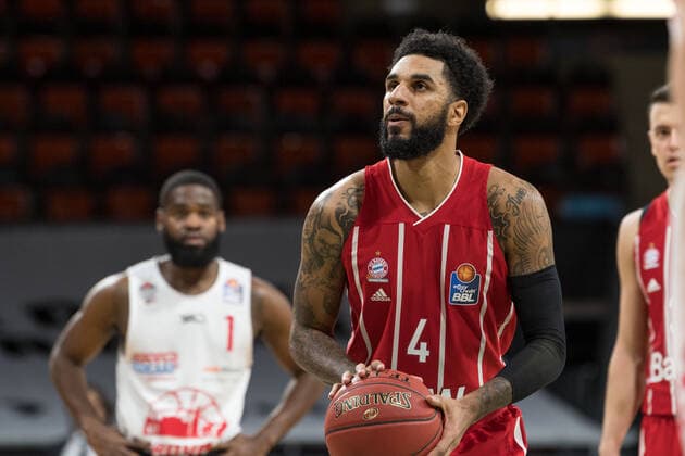 Basketball, BBL, 20201213, FC Bayern München - Giessen 46ers Im Bild Dennis Jerome SEELEY (FC Bayern München, 4) Freiwurf. München Audi Dome Bayern Deutschland Copyright: Passion2Press.dex xMarkusxFischerx