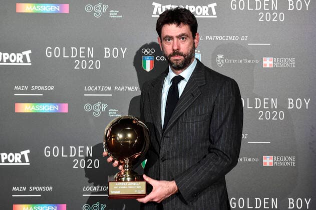 Photo LaPresse - Nicolo Campo December 14, 2020 Torino, Italy Soccer Golden Boy Awards 2020 - The Award as the best Under-21 in Europe by Tuttosport In the pic: Andrea Agnelli  Copyright: xNicol& xf2;xCampo LaPresse Nicolx