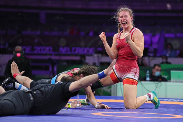 Bilder des Jahres 2020, Sport 12 Dezember Sport Bilder des Tages Individual Wrestling World Cup 76kg Final Match - Aline ROTTER FOCKEN (GER) vs. Yasemin ADAR (TUR) *** Individual Wrestling World Cup 76kg Final Match Aline ROTTER FOCKEN GER vs Yasemin ADAR TUR