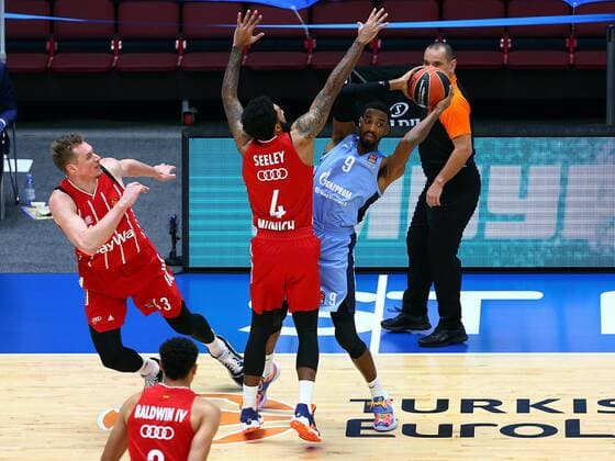 Basketball. Euroleague. BC Zenit vs BC Bavaria. Player of BC Zenit Austin Hollins AlexanderxKulebyakin