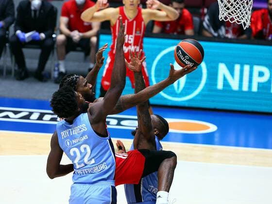 Basketball. Euroleague. BC Zenit vs BC Bavaria. Player of BC Zenit Alex Poytress AlexanderxKulebyakin