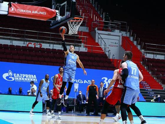 Basketball. Euroleague. BC Zenit vs BC Bavaria. Player of BC Zenit Billy Baron AlexanderxKulebyakin