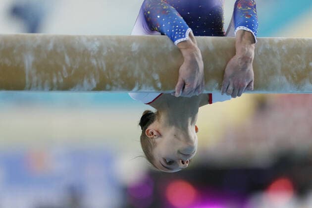 Bilder des Jahres 2020, Sport 12 Dezember Maria Ceplinschi, ROU, during Juniors All-Around and Team finals at 2020 European Artistic Gymnastics Championships in Mersin; 18 12 2020; *** Maria Ceplinschi, ROU, during Juniors All Around and Team finals at 2020 European Artistic Gymnastics Championships in Mersin 18 12 2020 