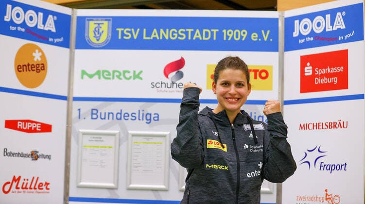 Sport Bilder des Tages despor 19.12.2020 Tischtennis Damen 1.BL TSV Langstadt - SV Böblingen emspor, emonline, oespor, v.l., Petrissa Solja (TSV Langstadt Tischtennis Damen 1.Bundesliga) jubelt, Tabellenführer Foto: Joaquim Ferreira