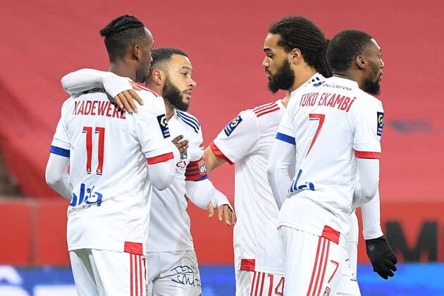 JOIE - FAIR PLAY - 10 MEMPHIS DEPAY (OL) FOOTBALL : Nice vs Lyon - Ligue 1 Uber Eats - 19 12 2020 FEP Panoramic 