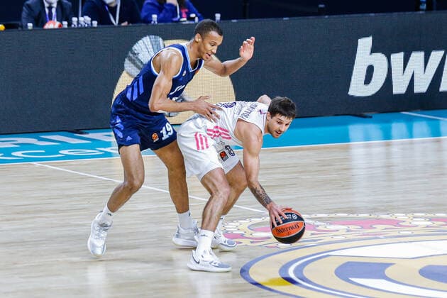 MATCH Jornada 16 Euroleague Masculino Madrid Real Madrid vs Alba Berlin Nicolas Laprovittola Louis Olinde Madrid Madrid Spain Baloncesto Copyright: xAlbaxPachecox