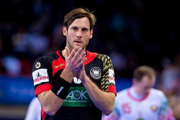 Rouen, Frankreich 18. Januar 2017: IHF WM - 2017 - Gruppe C - Weissrussland vs. Deutschland Uwe Gensheimer (Deutschland Paris Saint-Germain) Portrait Gesicht IHF WM - 2017 - Gruppe C - Weissrussland vs. Deutschland