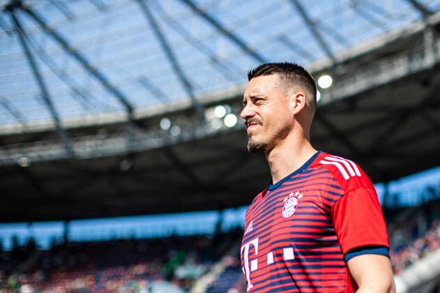 Hannover, Deutschland 21. April 2018: 1. BL - 17 18 - Hannover 96 vs. FC Bayern Muenchen Sandro Wagner (FC Bayern München Muenchen) Portrait Gesicht Mimik starker Gesichtsausdruck Emotion. 1. BL - 17 18 - Hannover 96 vs. FC Bayern Muenchen