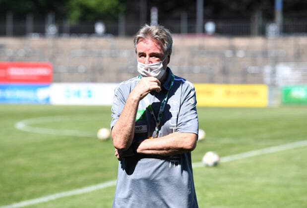 Fussball, Frauen, Saison 2019 2020, DFB-Pokal (Viertelfinale), 1. FFC Turbine Potsdam - SGS Essen (1:3), Präsident Rolf Kutzmutz (Turbine Potsdam), Enttäuschung nach Abpfiff, 03.06. 2020, Copyright: xMatthiasxKochx