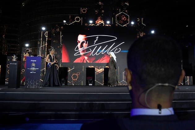 Foto Fabio Ferrari - LaPresse 27 Dicembre 2020 Dubai ( Emirati Arabi ) Dubai Globe Soccer Award 2020 - Dodicesima Edizione. Nella foto: Cristiano Ronaldo photo Fabio Ferrari - LaPresse December 27, 20720 Dubai (Unated Arab Emirate) Sport Dubai Globe Soccer Award 2020 - 12th Edition. In the pic: Cristiano Ronaldo  Copyright: xFabioxFerrari LaPressex