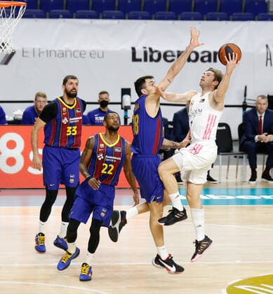 MATCH Jornada 16 Liga Endesa ACB Masculino Madrid Real Madrid vs FC Barcelona, Barca Barca Fabien Causeur Pierre Oriola Cory Higgins Madrid Madrid Spain Baloncesto Copyright: xAlbaxPachecox
