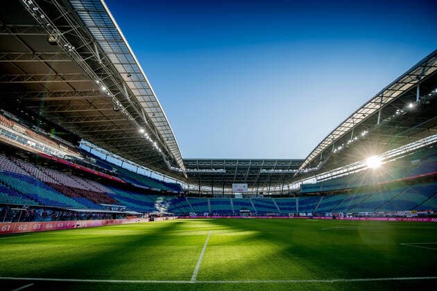 Uebersicht ueber die Arena vor dem Spiel 19. Dezember 2020: Leipzig, Red Bull Arena: Fussball 1. Bundesliga, 13. Spieltag: RB Leipzig - 1. FC Koeln 0:0. RB Leipzig - 1. FC Koeln