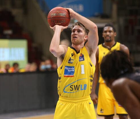 Jordan Hulls (Riesen) . MHP Riesen Ludwigsburg vs.Hamburg Towers . Basketball-Bundesliga 2020-2021. Ludwigsburg , GER, 29.12.2020,