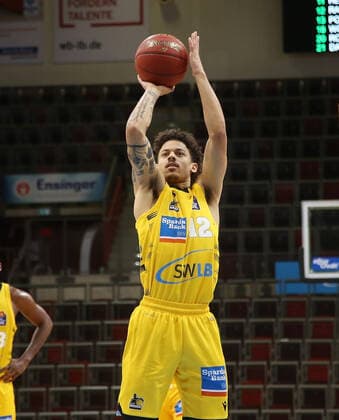 Jonah Radebaugh (Riesen) . MHP Riesen Ludwigsburg vs.Hamburg Towers . Basketball-Bundesliga 2020-2021. Ludwigsburg , GER, 29.12.2020,