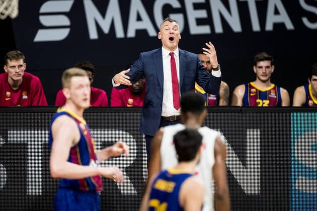 Turkish Airlines EuroLeague; FC Bayern Basketball - FC Barcelona, Barca 30.12.2020 Sarunas Jasikevicius (Trainer FC Barcelona) Turkish Airlines EuroLeague; FC Bayern Basketball - FC Barcelona; Audi Dome, Muenchen (Bayern) Copyright: xBEAUTIFULxSPORTS Wunderlx