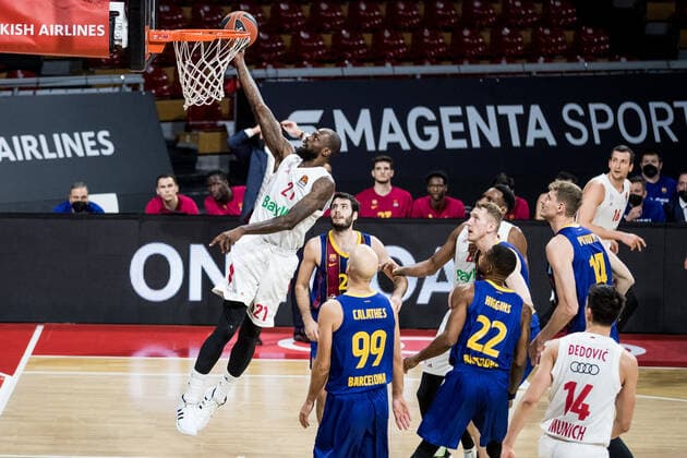 Turkish Airlines EuroLeague; FC Bayern Basketball - FC Barcelona, Barca 30.12.2020 James Gist (FC Bayern, 21) Turkish Airlines EuroLeague; FC Bayern Basketball - FC Barcelona; Audi Dome, Muenchen (Bayern) Copyright: xBEAUTIFULxSPORTS Wunderlx