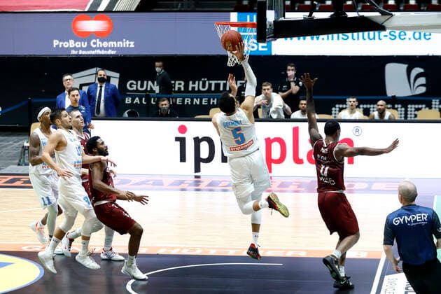 30.12.2020, easyCredit Basketball Bundesliga, BBL, Saison 2020 2021, Herren, Chemnitz Niners - Syntainics MBC David Brembly, Syntainics MBC Chemnitz Messe Chemnitz Sachsen Germany