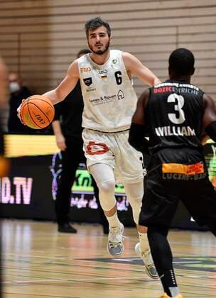 02.01.2021 - Basketball - Saison 2020 2021 - 2. Bundesliga Pro-A - 07. Spieltag: Kirchheim Knights - Nürnberg Falcons Basketball Club NBC - - Martin Bogdanov (6, Nürnberg Falcons BC NBC )