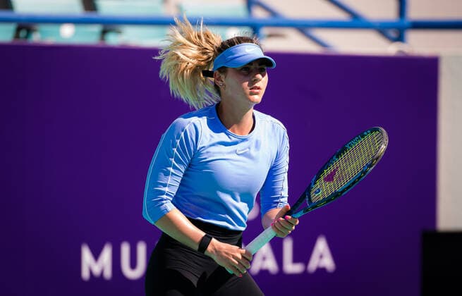 January 4, 2021, Abu Dhabi, UNITED ARAB EMIRATES: Marta Kostyuk of Ukraine during practice ahead of the 2021 Abu Dhabi WTA, Tennis Damen Womens Tennis Open WTA 500 tournament. Abu Dhabi UNITED ARAB EMIRATES - ZUMAa181 20210104_zaa_a181_002 Copyright: xRobxPrangex