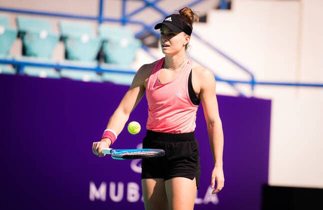 January 4, 2021, Abu Dhabi, UNITED ARAB EMIRATES: Maria Sakkari of Greece during practice ahead of the 2021 Abu Dhabi WTA, Tennis Damen Womens Tennis Open WTA 500 tournament. Abu Dhabi UNITED ARAB EMIRATES - ZUMAa181 20210104_zaa_a181_062 Copyright: xRobxPrangex