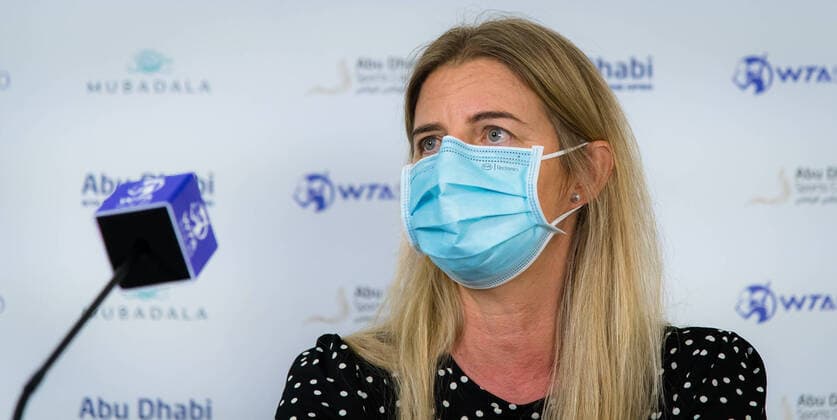 January 4, 2021, Abu Dhabi, UNITED ARAB EMIRATES: Mariana Alves during the draw ceremony ahead of the 2021 Abu Dhabi WTA, Tennis Damen Womens Tennis Open WTA 500 tournament. Abu Dhabi UNITED ARAB EMIRATES - ZUMAa181 20210104_zaa_a181_108 Copyright: xRobxPrangex
