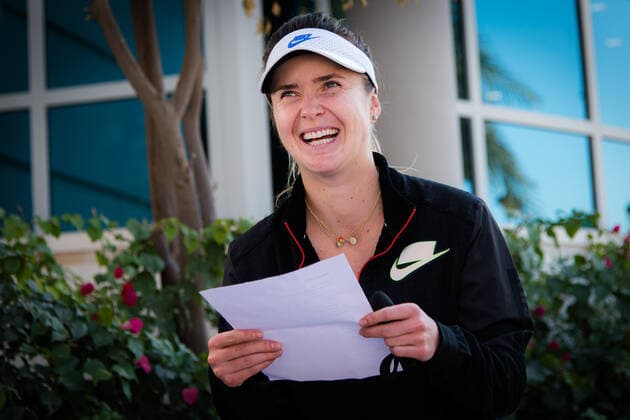 January 5, 2021, Abu Dhabi, UNITED ARAB EMIRATES: Elina Svitolina of the Ukraine talks to the media ahead of the 2021 Abu Dhabi WTA, Tennis Damen Womens Tennis Open WTA 500 tournament. Abu Dhabi UNITED ARAB EMIRATES - ZUMAa181 20210105_zaa_a181_040 Copyright: xRobxPrangex