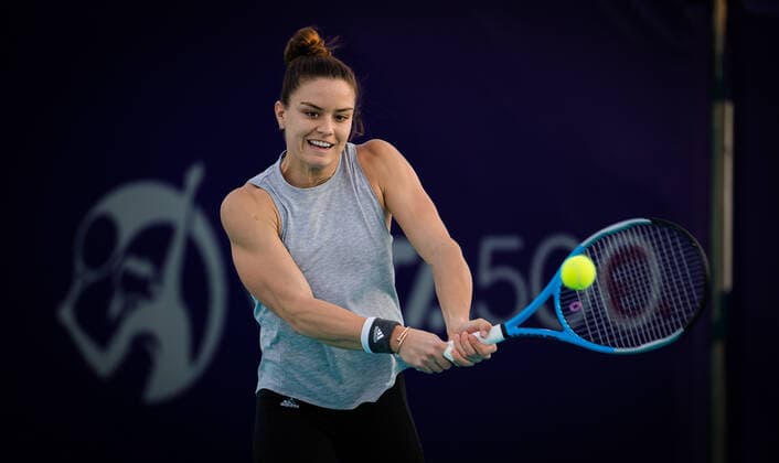 January 5, 2021, Abu Dhabi, UNITED ARAB EMIRATES: Maria Sakkari of Greece during practice ahead of the 2021 Abu Dhabi WTA, Tennis Damen Womens Tennis Open WTA 500 tournament. Abu Dhabi UNITED ARAB EMIRATES - ZUMAa181 20210105_zaa_a181_126 Copyright: xRobxPrangex