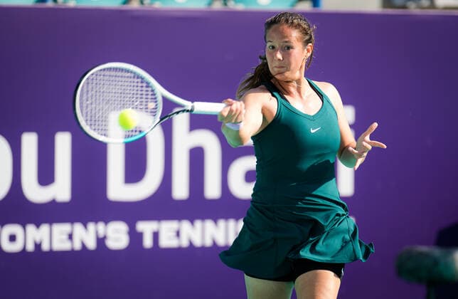 January 6, 2021, Abu Dhabi, UNITED ARAB EMIRATES: Daria Kasatkina of Russia in action during the first round of the 2021 Abu Dhabi WTA, Tennis Damen Womens Tennis Open WTA 500 tournament against Qiang Wang of China Abu Dhabi UNITED ARAB EMIRATES - ZUMAa181 20210106_zaa_a181_011 Copyright: xRobxPrangex