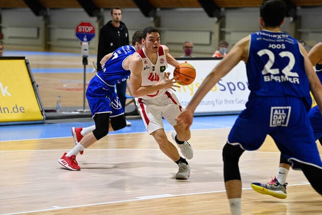 Barmer 2. Basketball Bundesliga ProB, Rheinstars Koeln vs. VfL SparkassenStars Bochum, 06.01.2021 Benedict van Laack (RheinStars Koeln 44), Barmer 2. Basketball Bundesliga ProB, Rheinstars Koeln vs. VfL SparkassenStars Bochum am 06.01.2021 in der Basketball Campus Koeln in Koeln (Nordrhein-Westfalen) Copyright: xBEAUTIFULxSPORTS Mueller-Laschetx