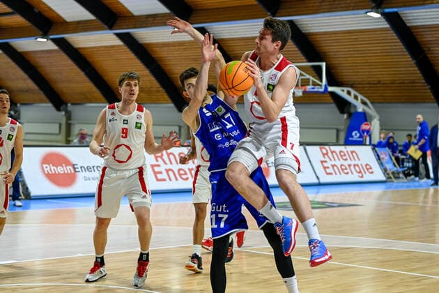 Barmer 2. Basketball Bundesliga ProB, Rheinstars Koeln vs. VfL SparkassenStars Bochum, 06.01.2021 Thomas Michel (RheinStars Koeln 7), Barmer 2. Basketball Bundesliga ProB, Rheinstars Koeln vs. VfL SparkassenStars Bochum am 06.01.2021 in der Basketball Campus Koeln in Koeln (Nordrhein-Westfalen) Copyright: xBEAUTIFULxSPORTS Mueller-Laschetx