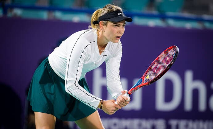 January 6, 2021, Abu Dhabi, UNITED ARAB EMIRATES: Donna Vekic of Croatia in action during the first round of the 2021 Abu Dhabi WTA, Tennis Damen Womens Tennis Open WTA 500 tournament against Bernarda Pera of the United States Abu Dhabi UNITED ARAB EMIRATES - ZUMAa181 20210106_zaa_a181_177 Copyright: xRobxPrangex