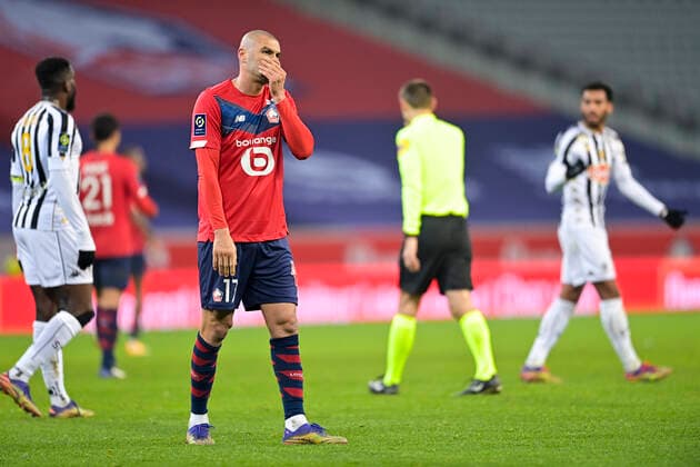 deception de Burak Yilmaz (Losc) FOOTBALL : LOSC vs Angers - Ligue1 Uber eats - 06 01 2021 JBAutissier Panoramic 