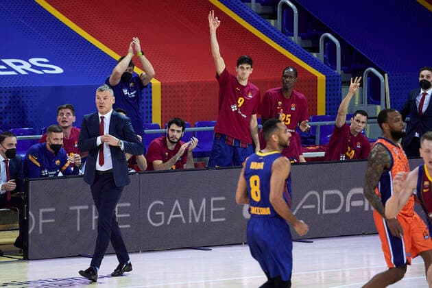 January 7, 2021, Barcelona, Spain: Bolmaro of FC Barcelona, Barca during the Turkish Airlines EuroLeague match between FC Barcelona and Valencia Basket at Palau Blaugrana in Barcelona, Spain. Barcelona Spain - ZUMAd159 20210107_zia_d159_075 Copyright: xGerardxFrancox